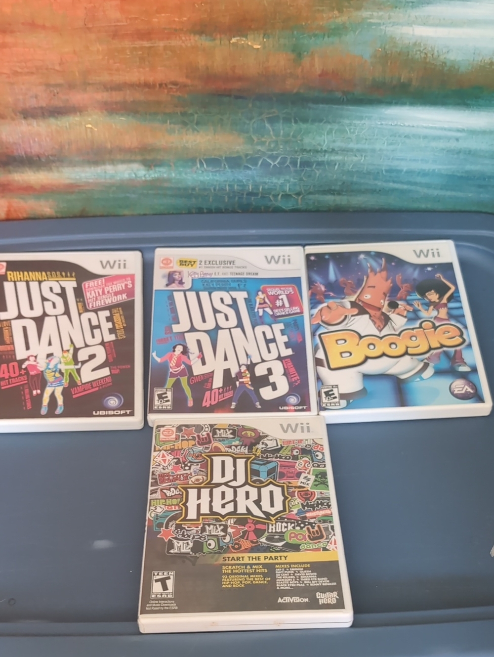 Nintendo Wii Dance & Music Game Set — White Cases with Colorful Covers